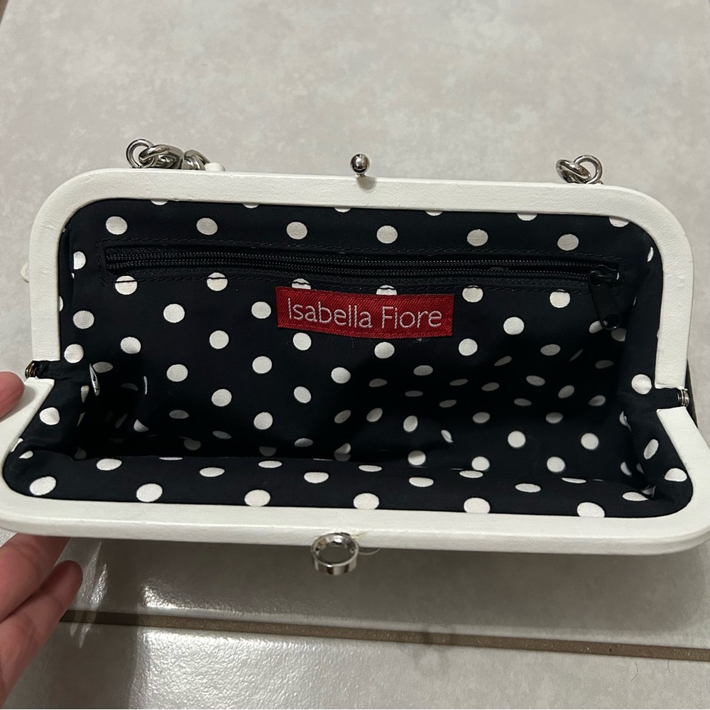 Isabella Fiore daisy embellished black leather shoulder purse - Picture 11 of 12